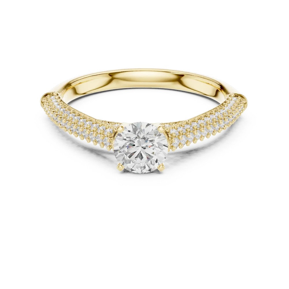 Luminary Round Brilliant Pavé-Set Solitaire Ring - Image 2