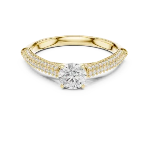 Luminary Round Brilliant Pavé-Set Solitaire Ring - Image 2