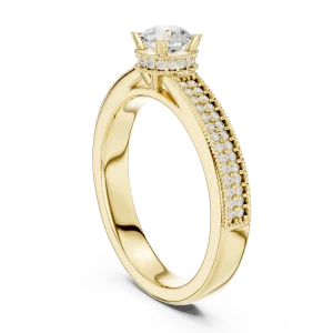 Ethereal Round Brilliant Pavé-Set Solitaire Ring - Image 3