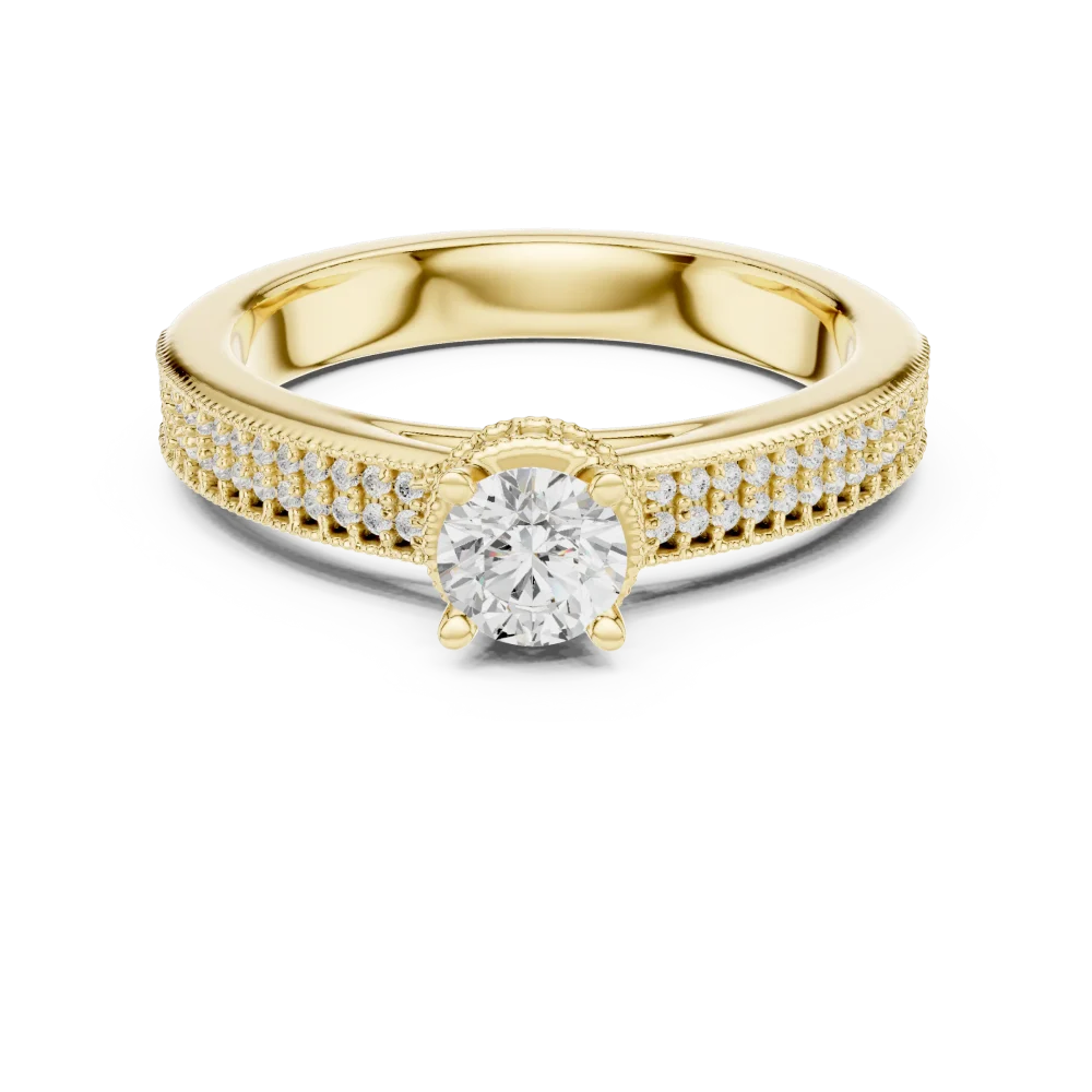 Ethereal Round Brilliant Pavé-Set Solitaire Ring - Image 2