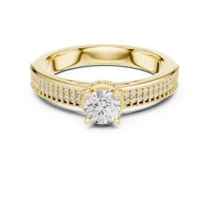 Ethereal Round Brilliant Pavé-Set Solitaire Ring - Image 2