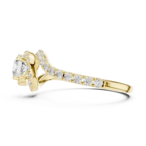 Fluid Luminary Round Brilliant Pavé-Set Solitaire Ring - Image 4