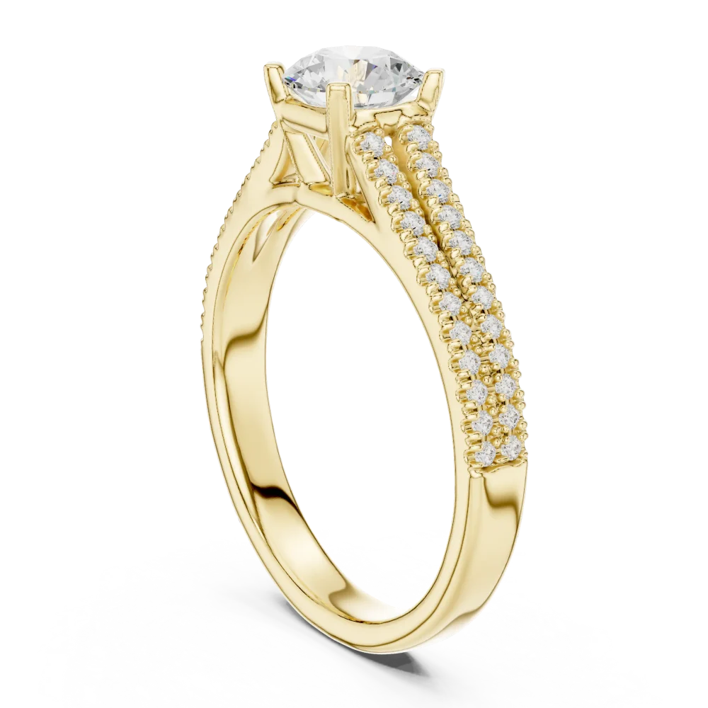 Ethereal Luminary Round Brilliant Pavé-Set Solitaire Ring - Image 3