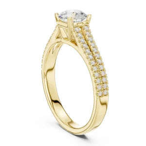 Ethereal Luminary Round Brilliant Pavé-Set Solitaire Ring - Image 3