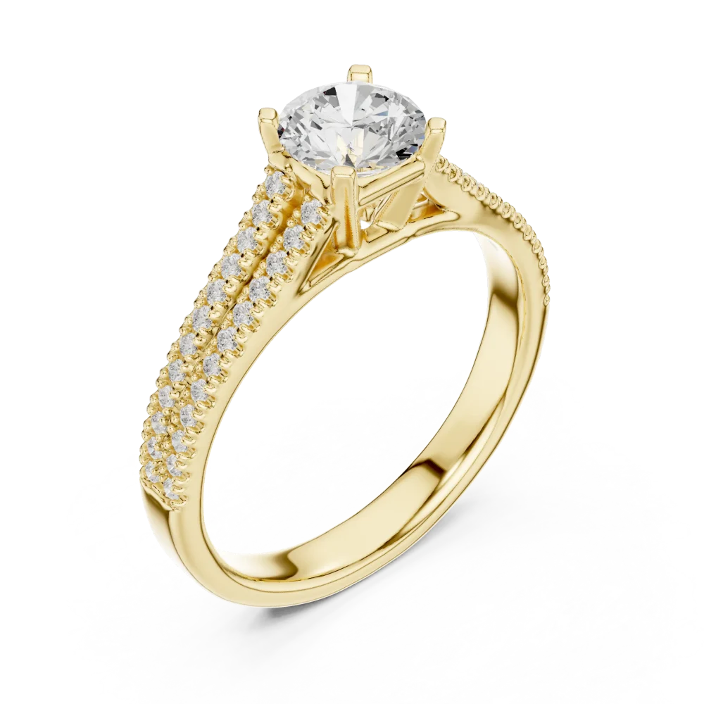 Discover the Ethereal Luminary Solitaire Ring, featuring a brilliant DIAMEUR lab-grown diamond on a stunning pavé band. Shop this modern classic now.