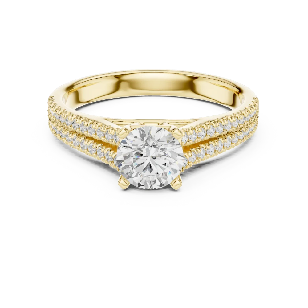 Ethereal Luminary Round Brilliant Pavé-Set Solitaire Ring - Image 2