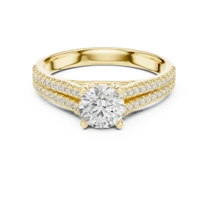 Ethereal Luminary Round Brilliant Pavé-Set Solitaire Ring - Image 2
