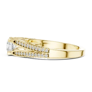 Luminary Round Brilliant Pavé-Set Architectural Solitaire Ring - Image 4