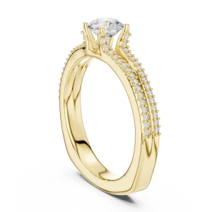 Luminary Round Brilliant Pavé-Set Solitaire Engagement Ring - Image 3
