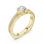 Luminary Round Brilliant Pavé-Set Solitaire Engagement Ring