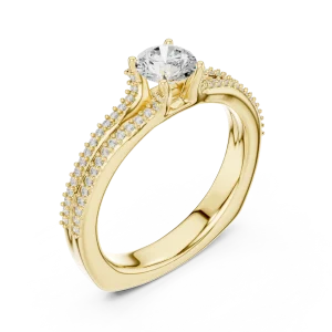 Luminary Round Brilliant Pavé-Set Solitaire Engagement Ring