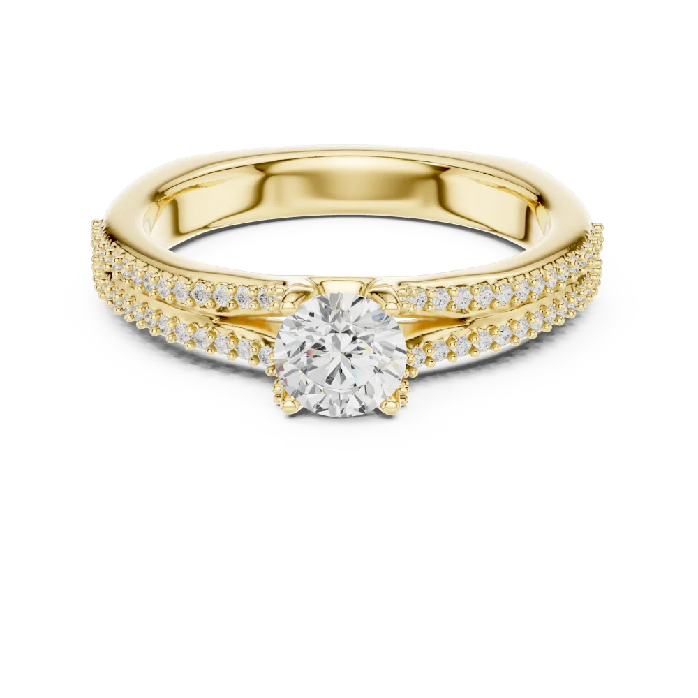 Luminary Round Brilliant Pavé-Set Solitaire Engagement Ring - Image 2