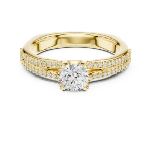 Luminary Round Brilliant Pavé-Set Solitaire Engagement Ring - Image 2
