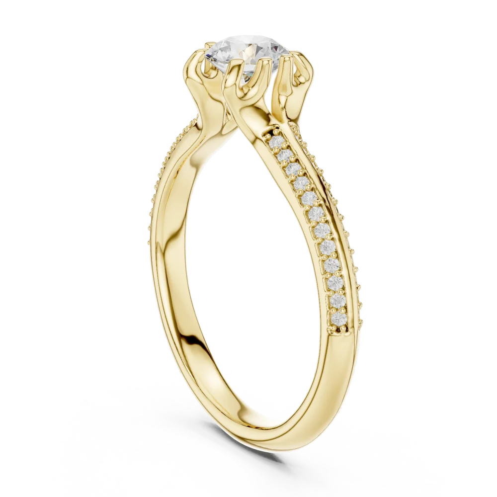 Luminary Round Brilliant Pavé-Set Solitaire Ring - Image 3
