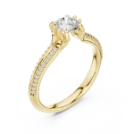 Luminary Round Brilliant Pavé-Set Solitaire Ring