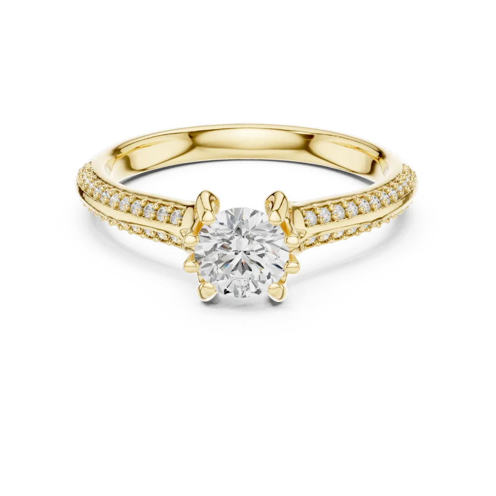 Luminary Round Brilliant Pavé-Set Solitaire Ring - Image 2