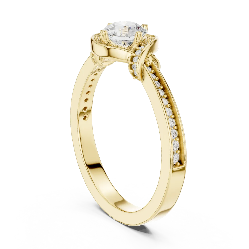 Luminary Round Brilliant Pavé-Set Halo Solitaire Ring - Image 3