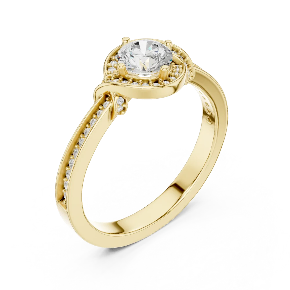 Embrace timeless elegance with this radiant halo solitaire ring. Featuring a brilliant-cut DIAMEUR diamond, it is the perfect modern classic. Shop now!