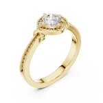 Luminary Round Brilliant Pavé-Set Halo Solitaire Ring