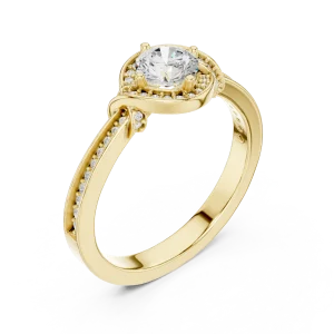 Luminary Round Brilliant Pavé-Set Halo Solitaire Ring