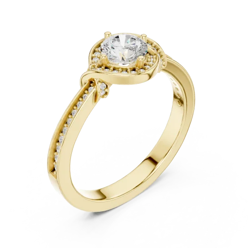 Luminary Round Brilliant Pavé-Set Halo Solitaire Ring
