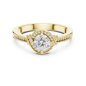 Luminary Round Brilliant Pavé-Set Halo Solitaire Ring - Image 2