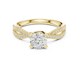 Luminary Round Brilliant Pavé-Set Twisted Solitaire Ring - Image 2