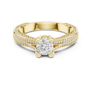 Symmetry Pavé-Set Round Cut Solitaire Engagement Ring - Image 2