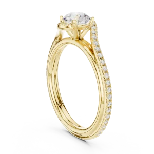 Ethereal Luminary Round Cut Pavé-Set Solitaire Ring - Image 3