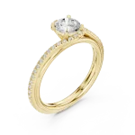 Ethereal Luminary Round Cut Pavé-Set Solitaire Ring