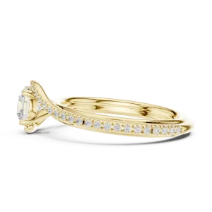Ethereal Luminary Round Cut Pavé-Set Solitaire Ring - Image 4
