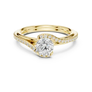 Ethereal Luminary Round Cut Pavé-Set Solitaire Ring - Image 2