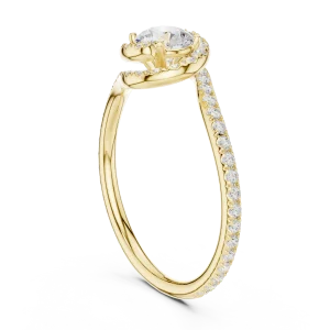 Luminary Fluid Round Brilliant Pavé-Set Solitaire Ring - Image 3
