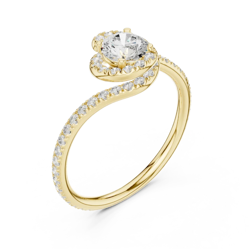 Discover the Luminary Fluid Solitaire Ring, a modern masterpiece featuring a radiant DIAMEUR diamond. Elevate your collection with sustainable luxury.