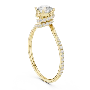 Ethereal Round Brilliant Pavé-Set Twisted Solitaire Ring - Image 3