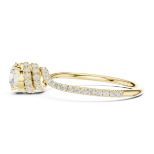 Ethereal Round Brilliant Pavé-Set Twisted Solitaire Ring - Image 4