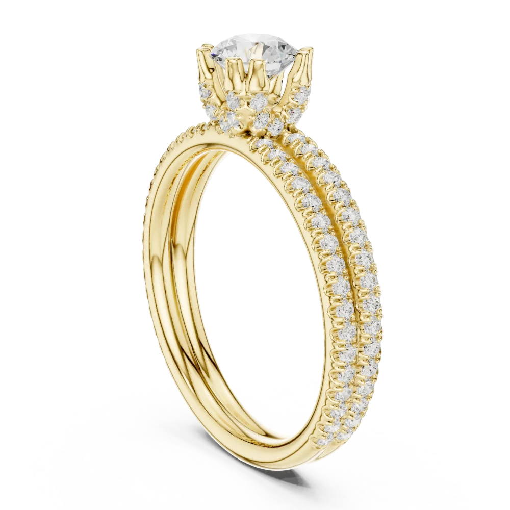 Ethereal Round Brilliant Pavé-Set Solitaire Engagement Ring - Image 3