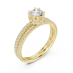 Ethereal Round Brilliant Pavé-Set Solitaire Engagement Ring