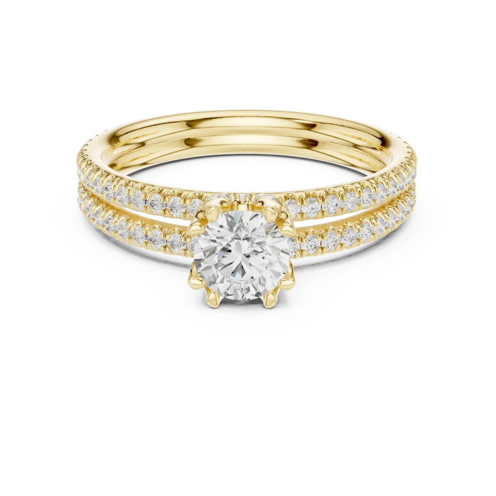 Ethereal Round Brilliant Pavé-Set Solitaire Engagement Ring - Image 2