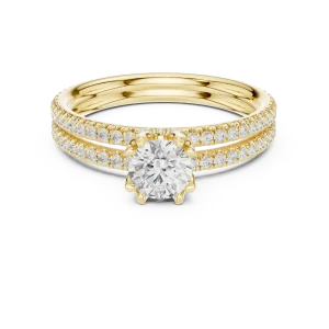 Ethereal Round Brilliant Pavé-Set Solitaire Engagement Ring - Image 2