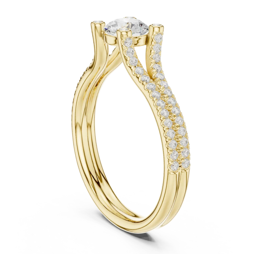 Infinite Luminary Round Cut Pavé-Set Solitaire Ring - Image 3