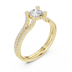 Infinite Luminary Round Cut Pavé-Set Solitaire Ring