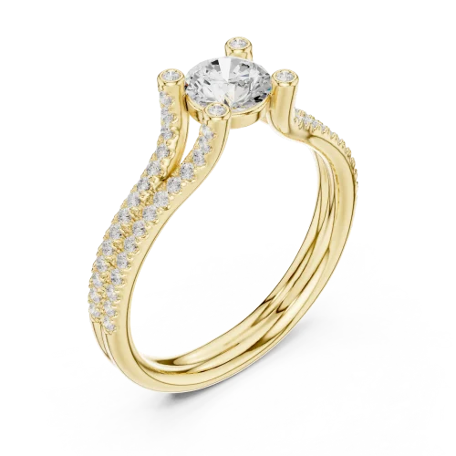 Infinite Luminary Round Cut Pavé-Set Solitaire Ring
