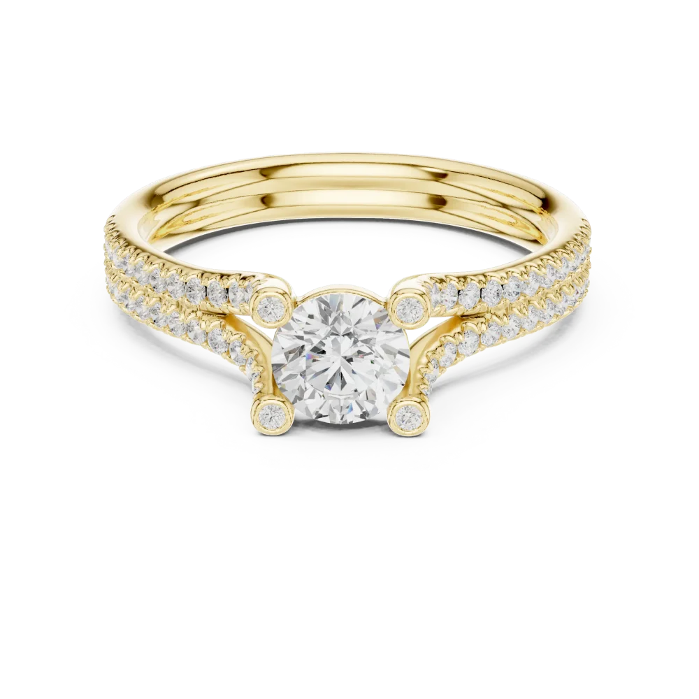 Infinite Luminary Round Cut Pavé-Set Solitaire Ring - Image 2