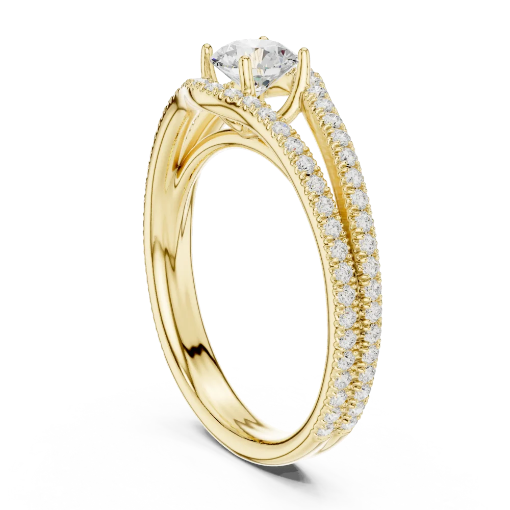 Infinite Luminary Round Cut Pavé-Set Solitaire Ring - Image 3