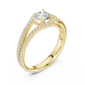 Infinite Luminary Round Cut Pavé-Set Solitaire Ring