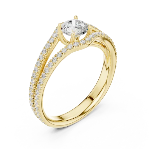 Infinite Luminary Round Cut Pavé-Set Solitaire Ring