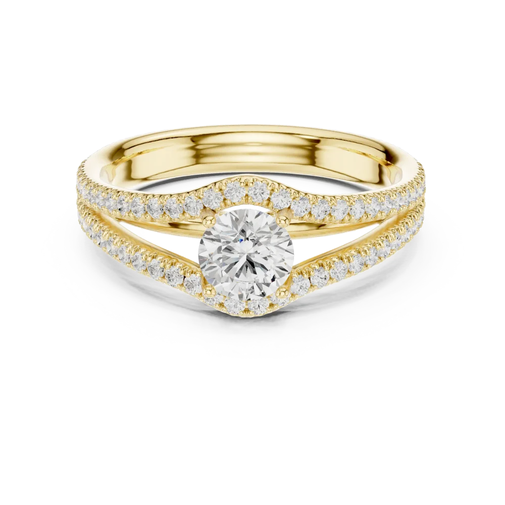Infinite Luminary Round Cut Pavé-Set Solitaire Ring - Image 2