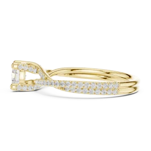 Luminary Round Brilliant Pavé-Set Twisted Solitaire Ring - Image 4