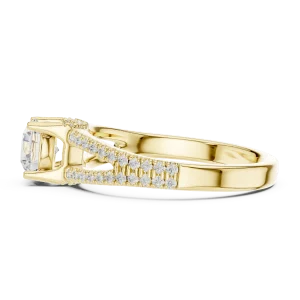 Luminary Round Brilliant Pavé-Set Split Shank Solitaire Ring - Image 4